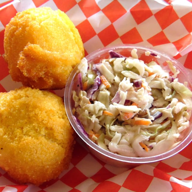 2 Hushpuppies & Coleslaw.