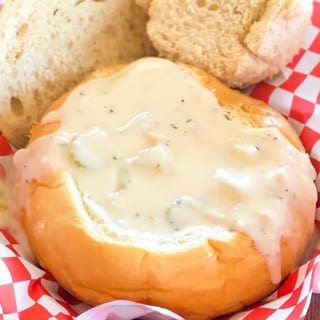 Sourdough Bread Bowl with Chowder